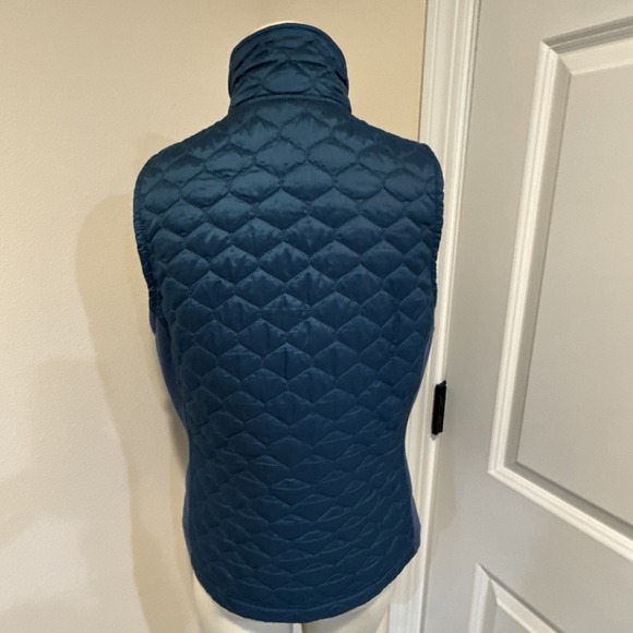 LL Bean Vest Womens M Teal Quilted Insulated Full Zip Pockets Performance Quilt - Picture 6 of 11